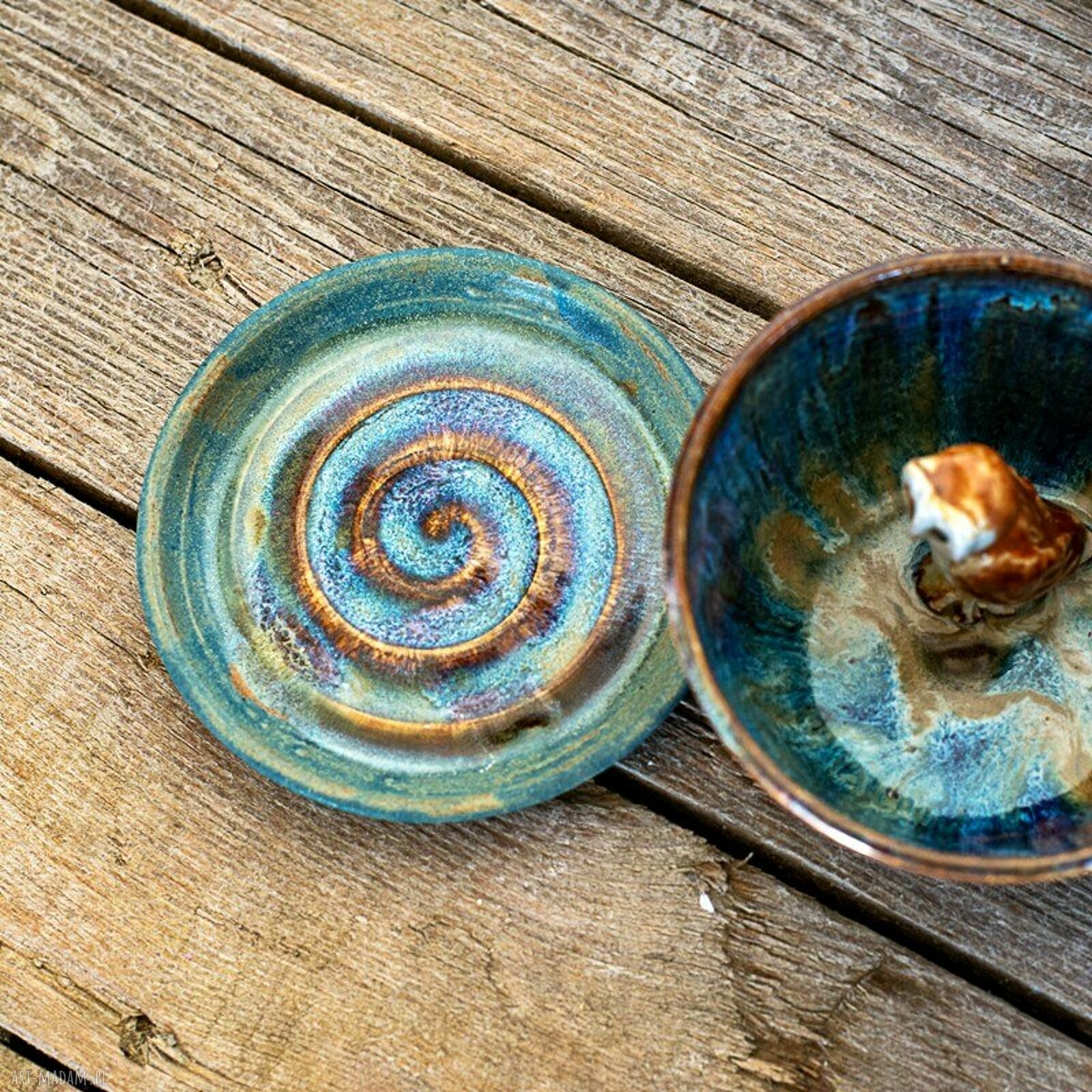 Ceramiczna filiżanka z figurką sowy płomykówki - Opal, ok. 310 ml (z talerzykiem)