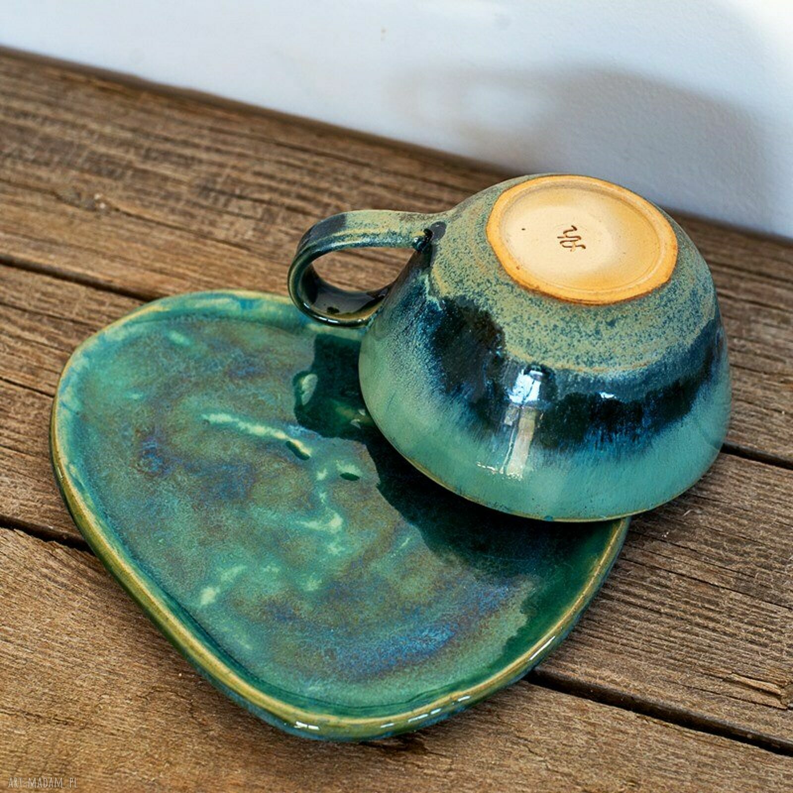 Ceramiczna filiżanka z figurką sowy płomykówki - leśne jeziorko (ok. 380 ml)