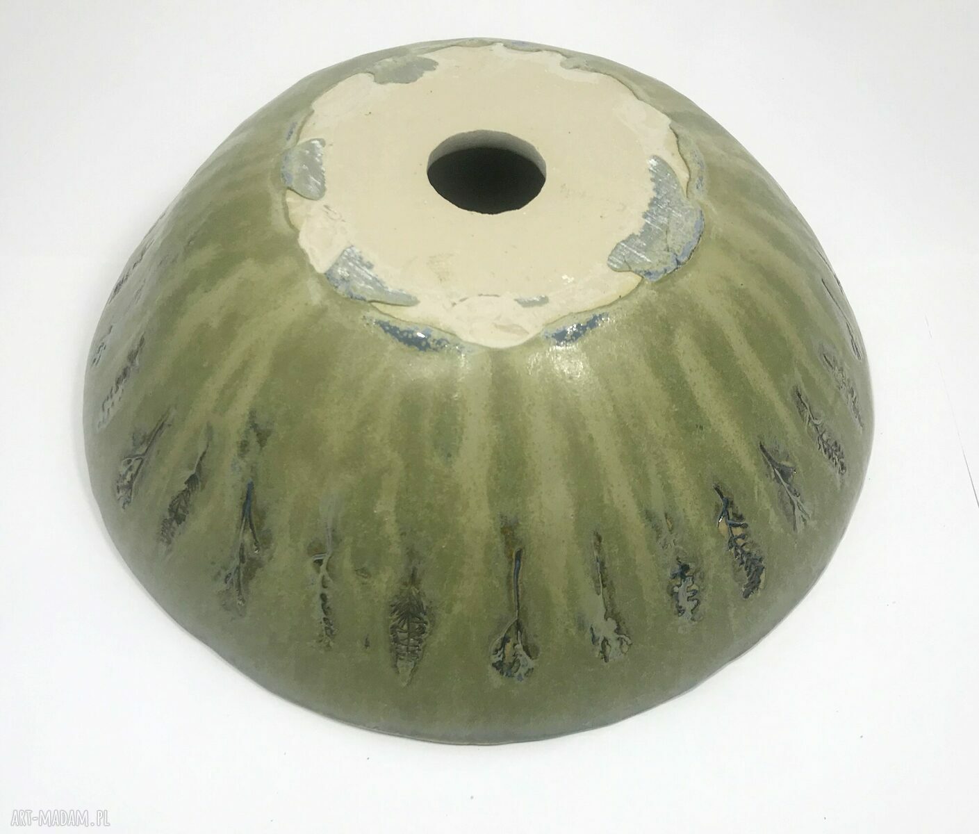 Ceramiczna umywalka „Zieleń” - ręcznie formowana glina szamotowa