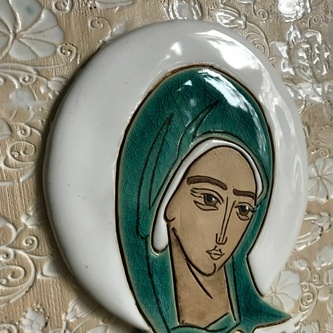 Ikona ceramiczna Pneumatofora - Matka Boża niosąca Ducha Świętego