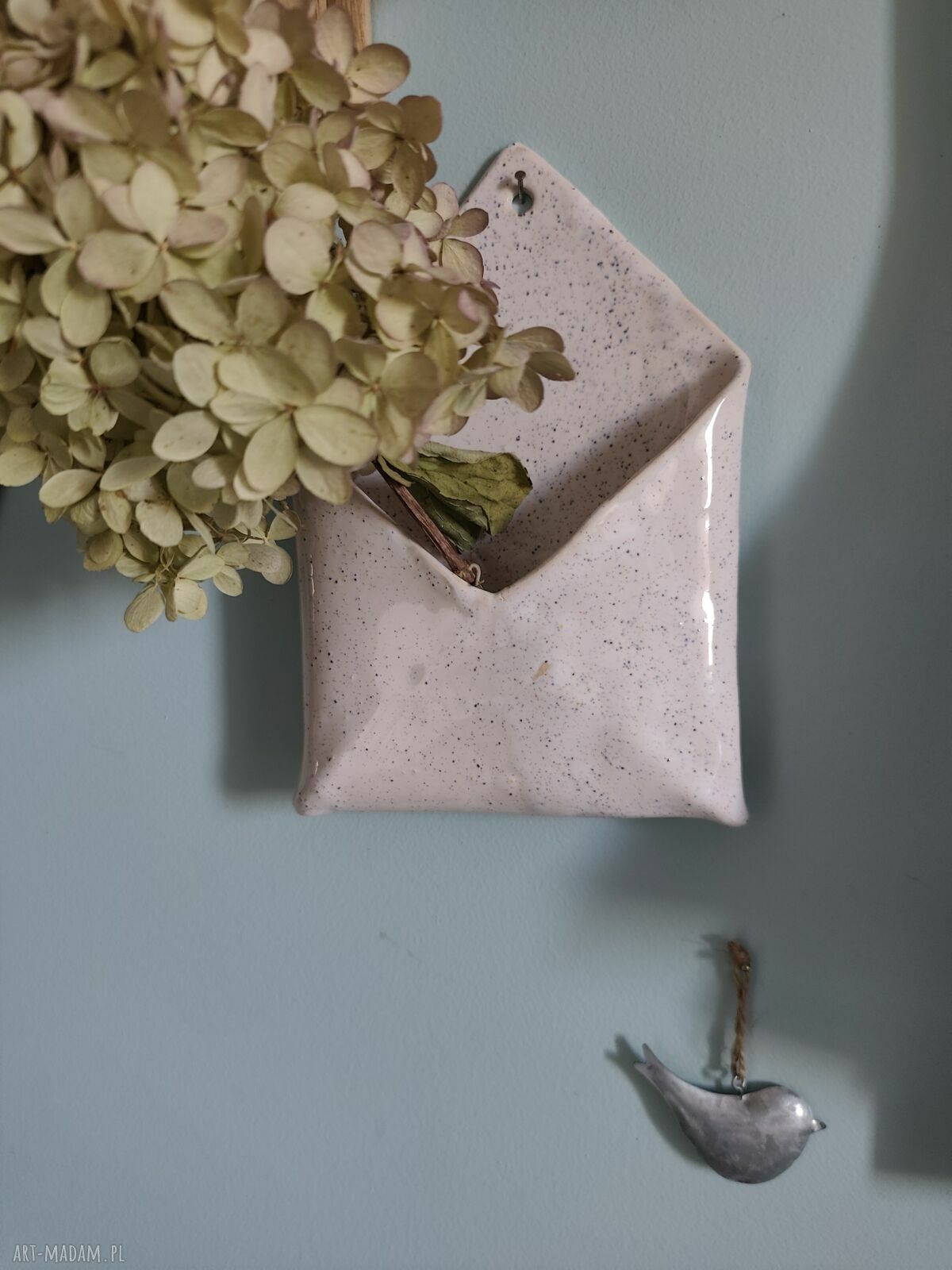 Ręcznie robiona ceramiczna koperta na drobiazgi (21x15 cm)