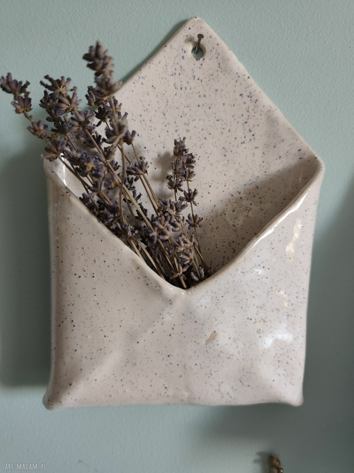 Ręcznie robiona ceramiczna koperta na drobiazgi (21x15 cm)