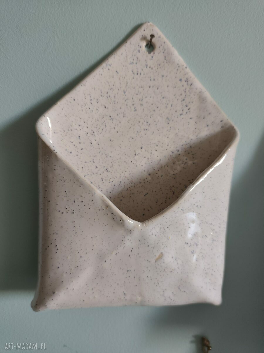 Ręcznie robiona ceramiczna koperta na drobiazgi (21x15 cm)