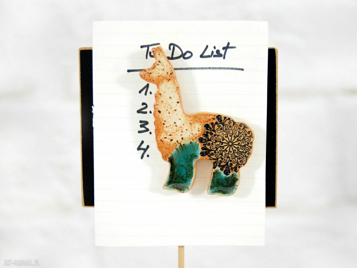 Ceramiczna lama - magnes na lodówkę 7 x 8 cm