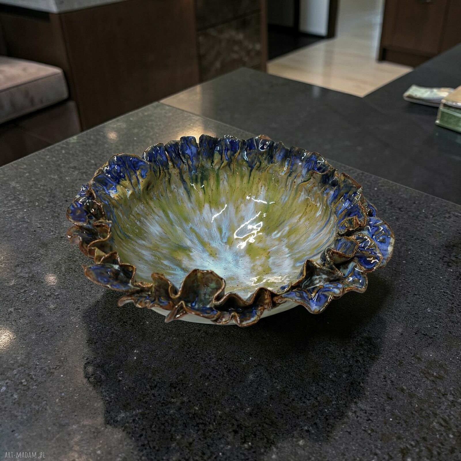 Ceramiczna misa artystyczna handmade - dekoracja wnętrz