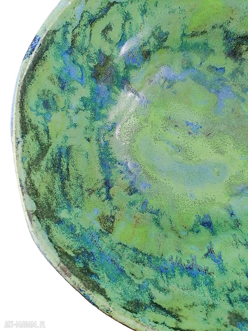 Misa ceramiczna z kolekcji Morskiej - turkus, zieleń i efektowe półmatowe szkliwo