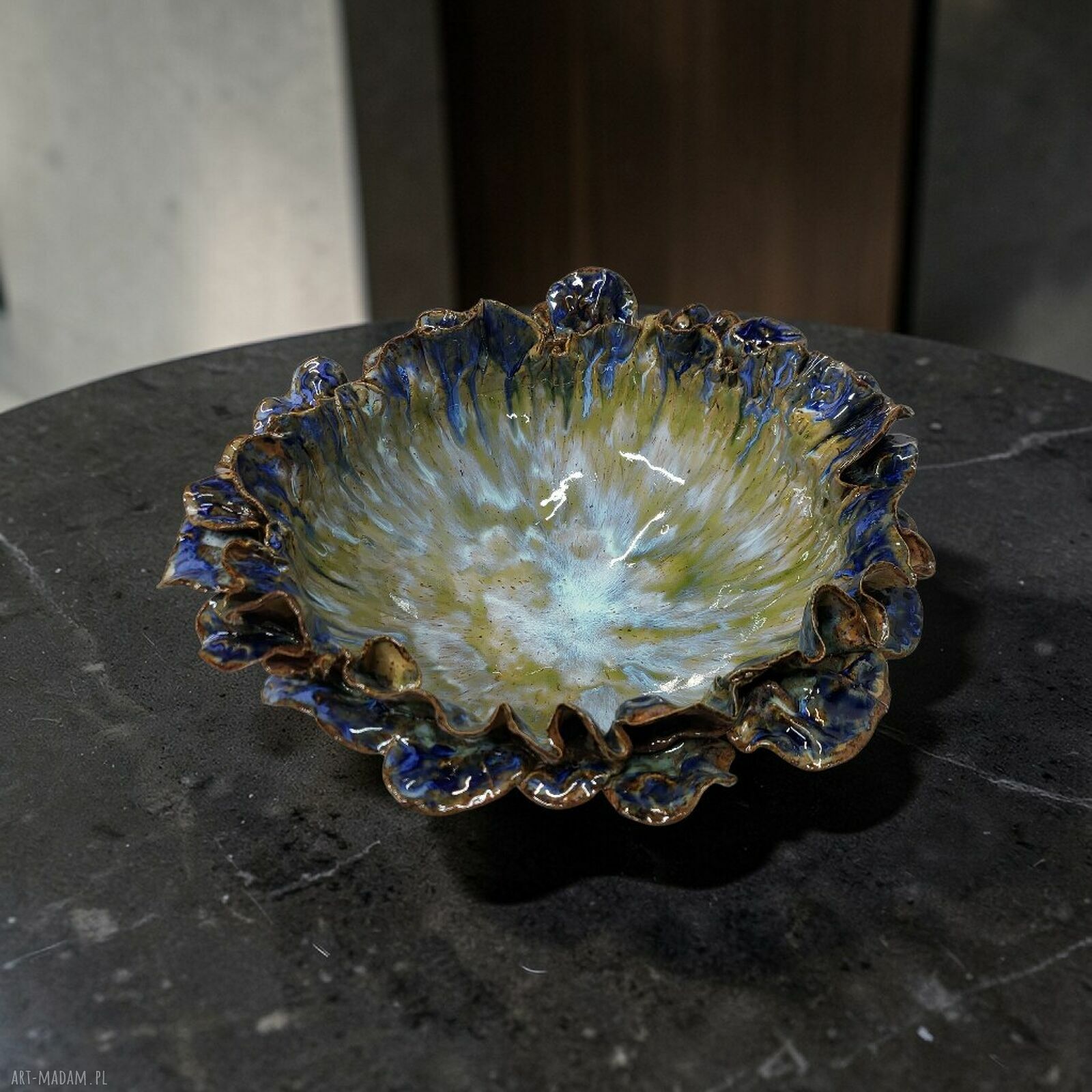 Ceramiczna misa artystyczna handmade - dekoracja wnętrz