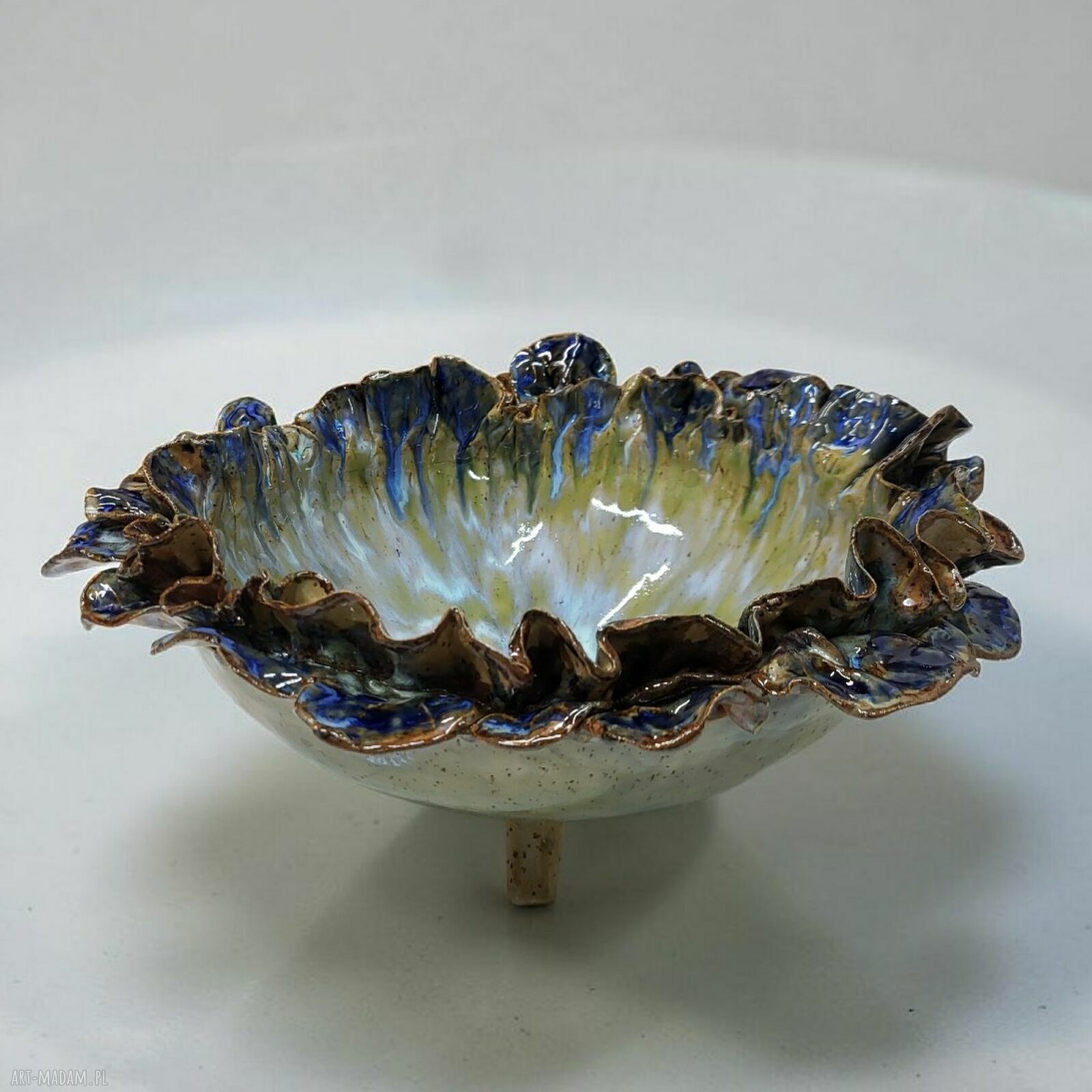 Ceramiczna misa artystyczna handmade - dekoracja wnętrz