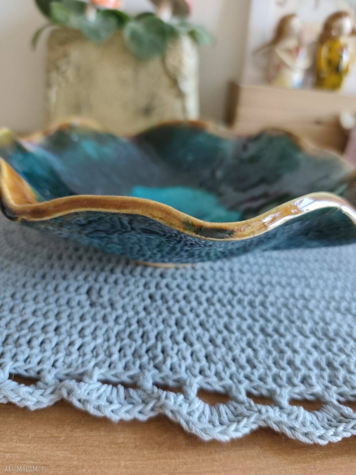 Ręcznie robiona misa ceramiczna na owoce (patera) - ok. 22 cm