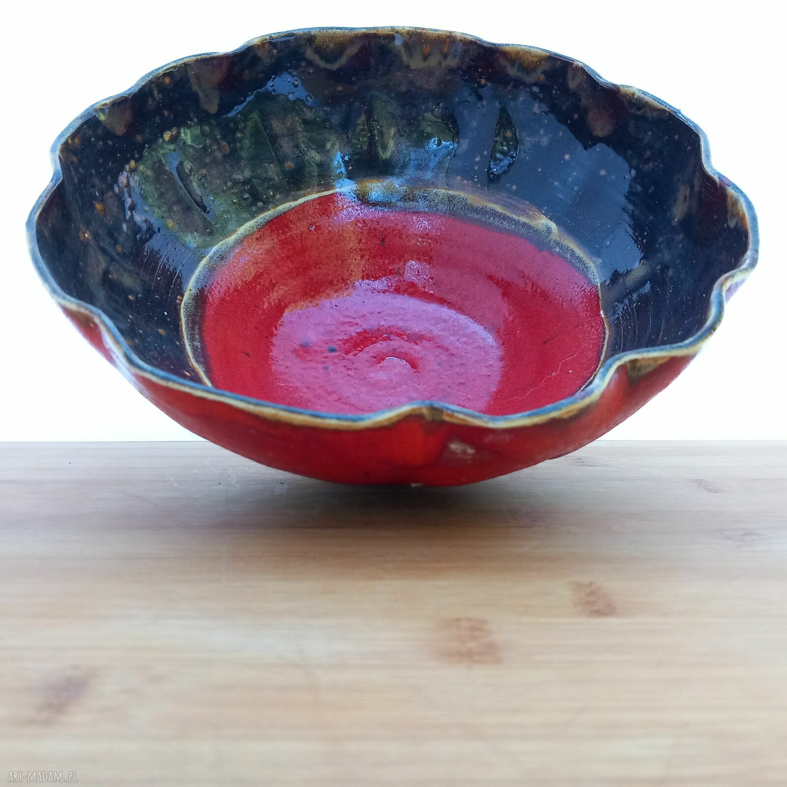 Ceramiczna misa „Kwiatowa” - ręcznie robiona, spożywcza i unikatowa
