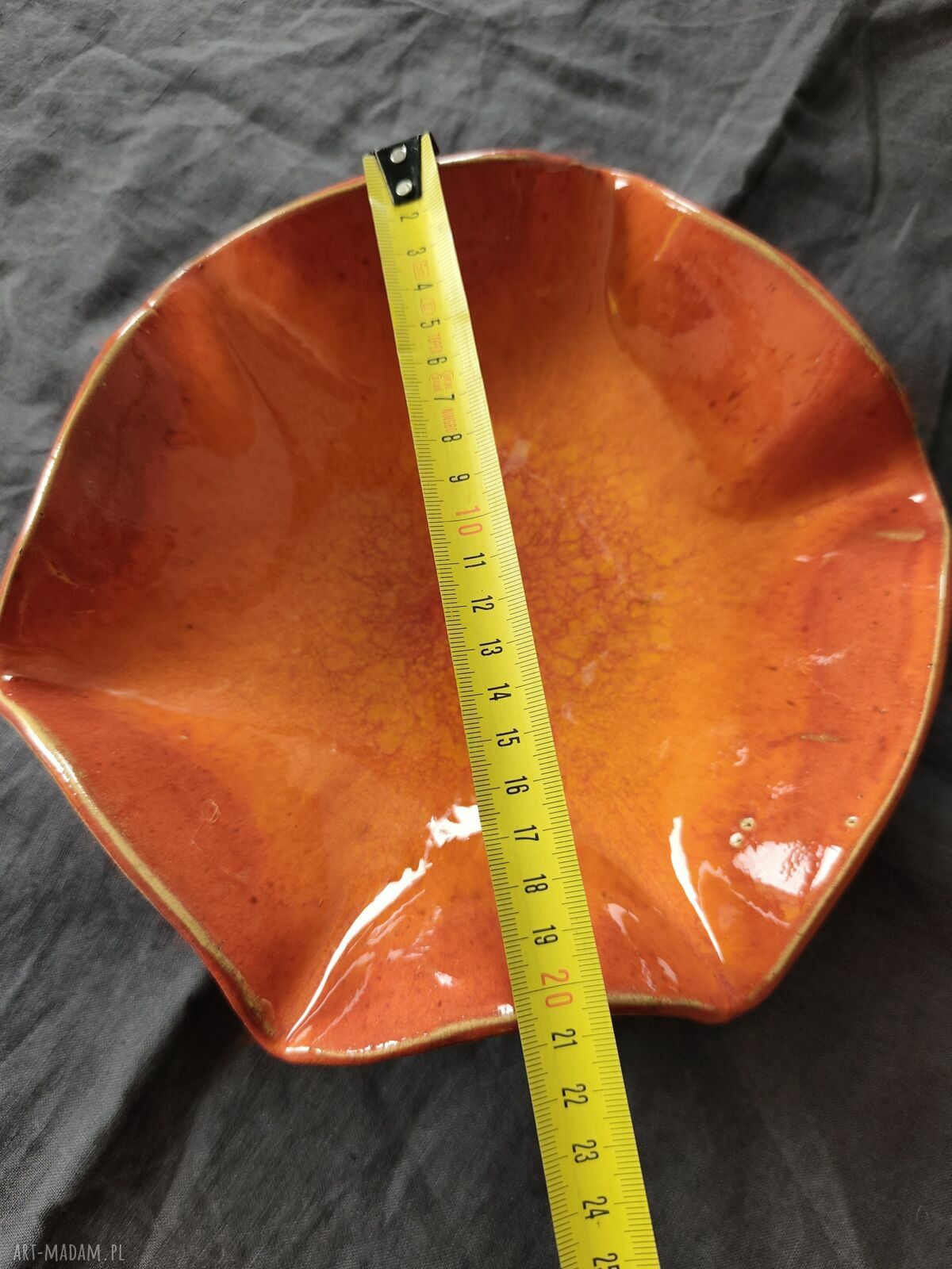 Misa ceramiczna z żabką w kolorze pomarańczowym
