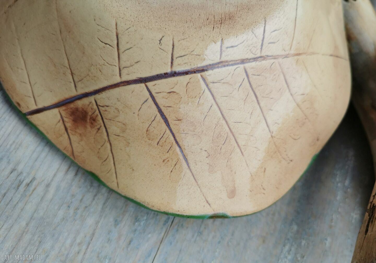 Ceramiczna misa c208 z motywem paproci - Shiraja