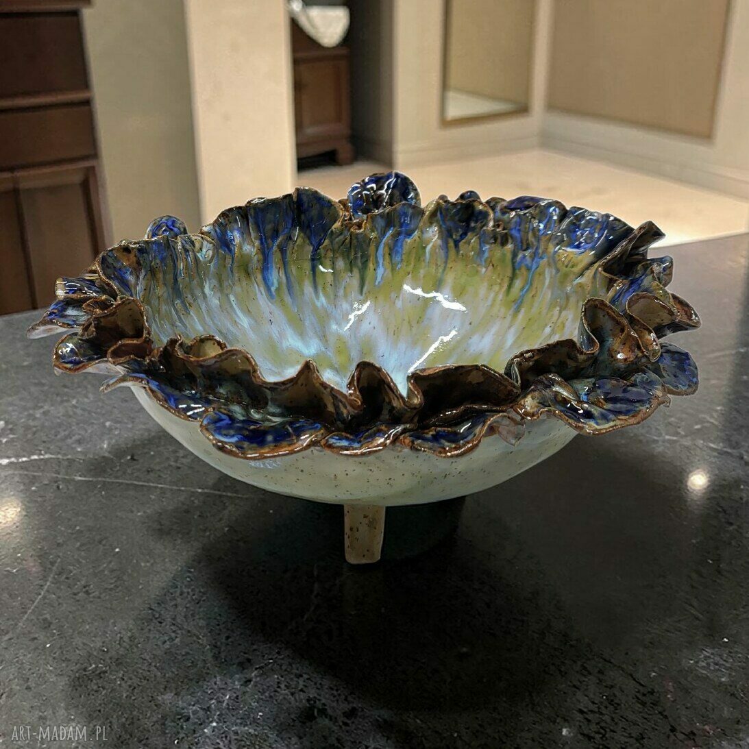 Ceramiczna misa artystyczna handmade - dekoracja wnętrz