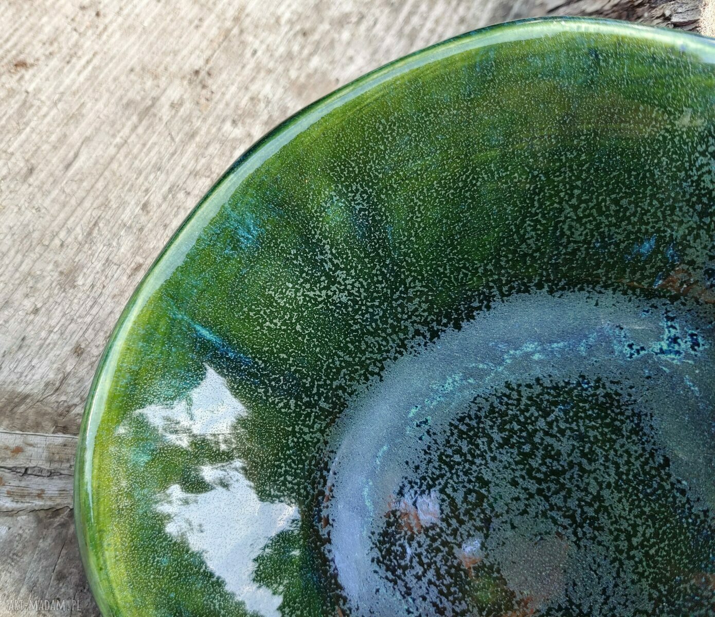 Ceramiczna misa c529 z motywem liści - patera na owoce i słodycze