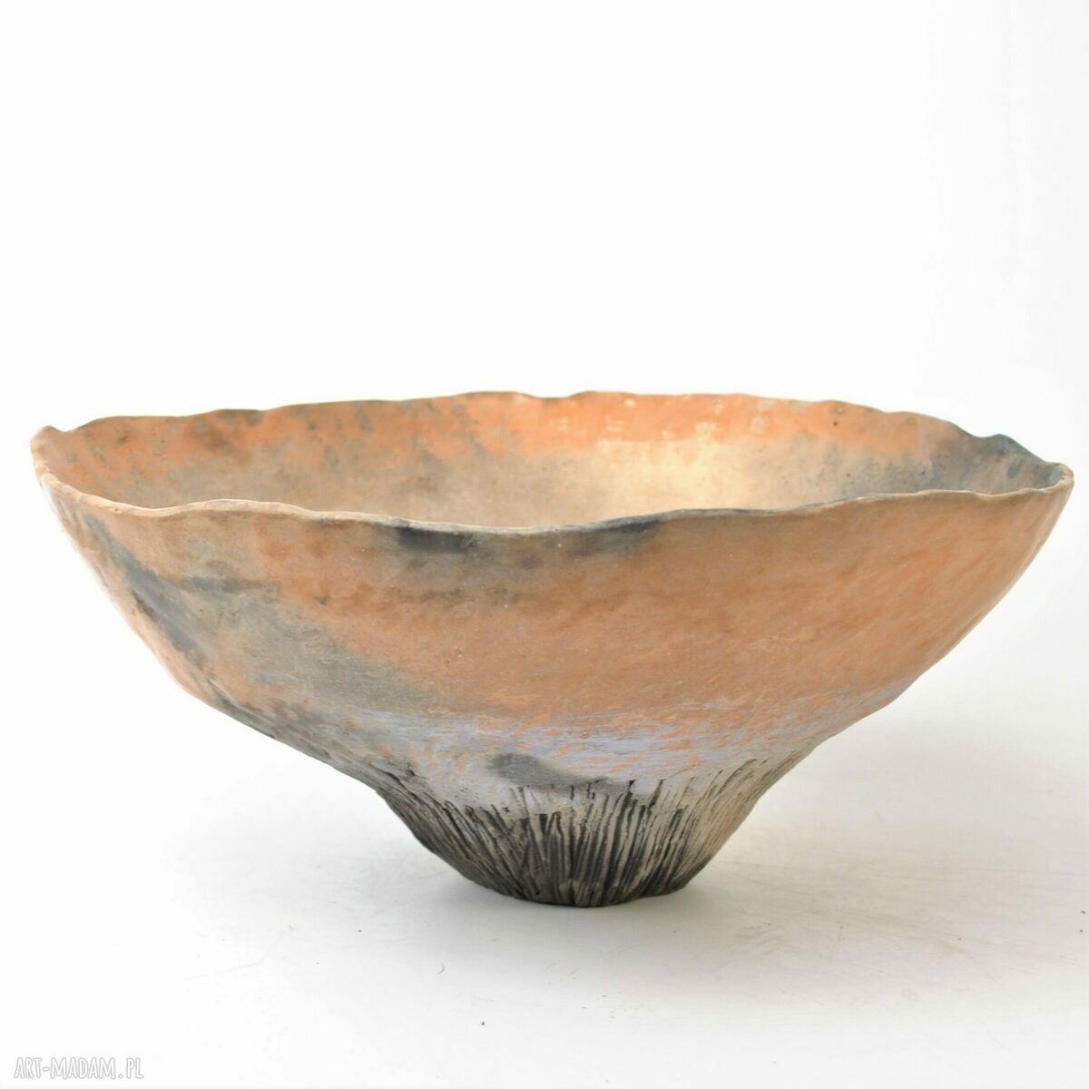 Ceramiczna misa odymiona - ręcznie lepiona ceramika użytkowa