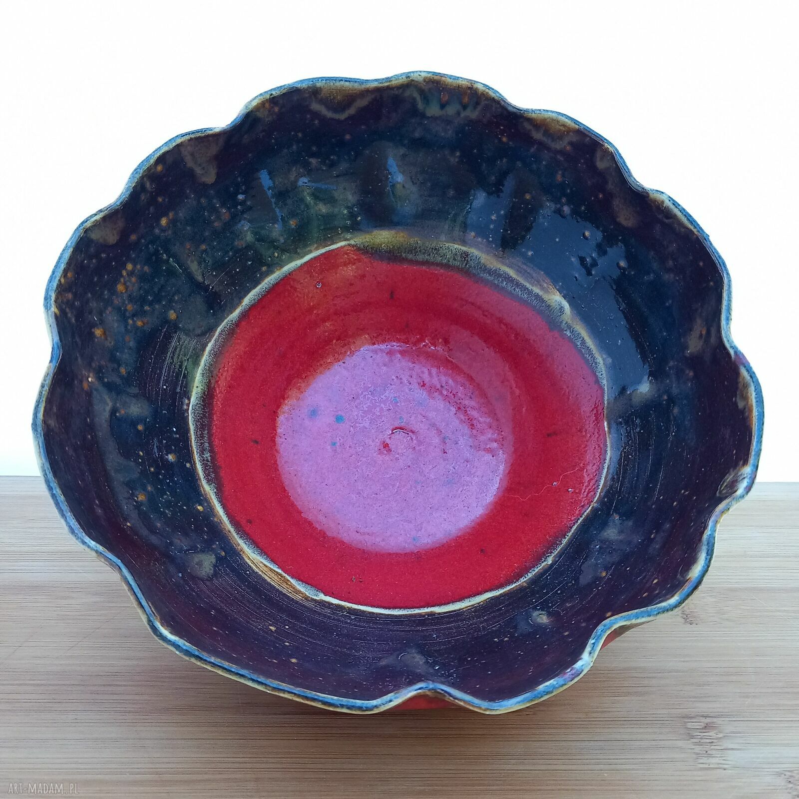 Ceramiczna misa „Kwiatowa” - ręcznie robiona, spożywcza i unikatowa