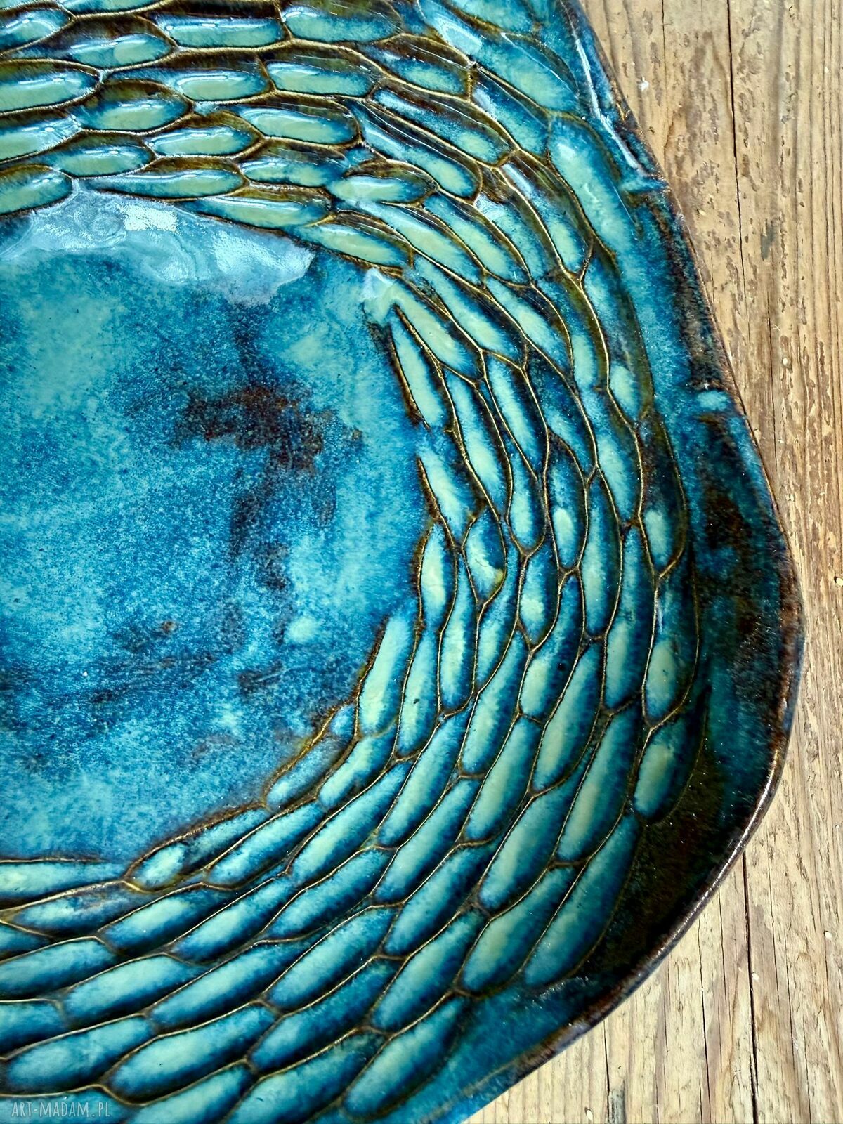 Misa ceramiczna poLEPIONE - rzeźbiona patera do serwowania (30 cm)