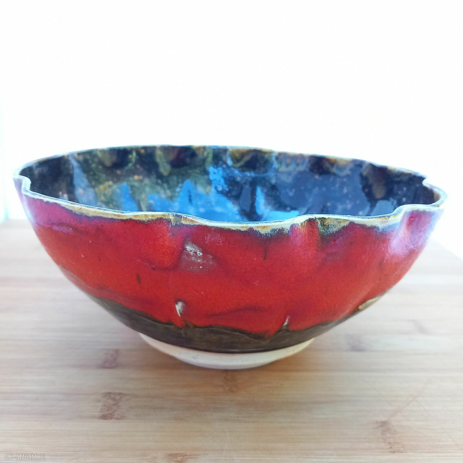 Ceramiczna misa „Kwiatowa” - ręcznie robiona, spożywcza i unikatowa