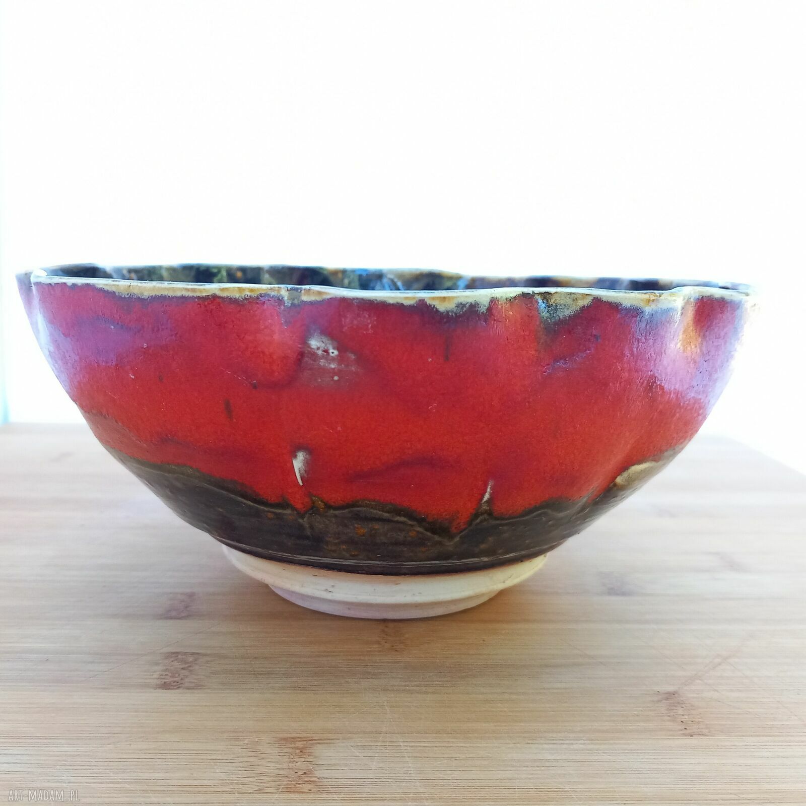 Ceramiczna misa „Kwiatowa” - ręcznie robiona, spożywcza i unikatowa