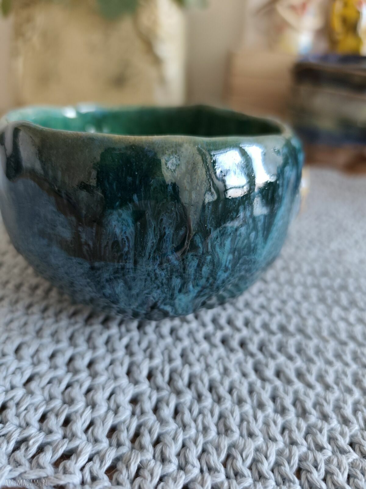 Miseczka ceramiczna ręcznie wykonana Wolna Chwila - szkliwiona i dwukrotnie wypalana