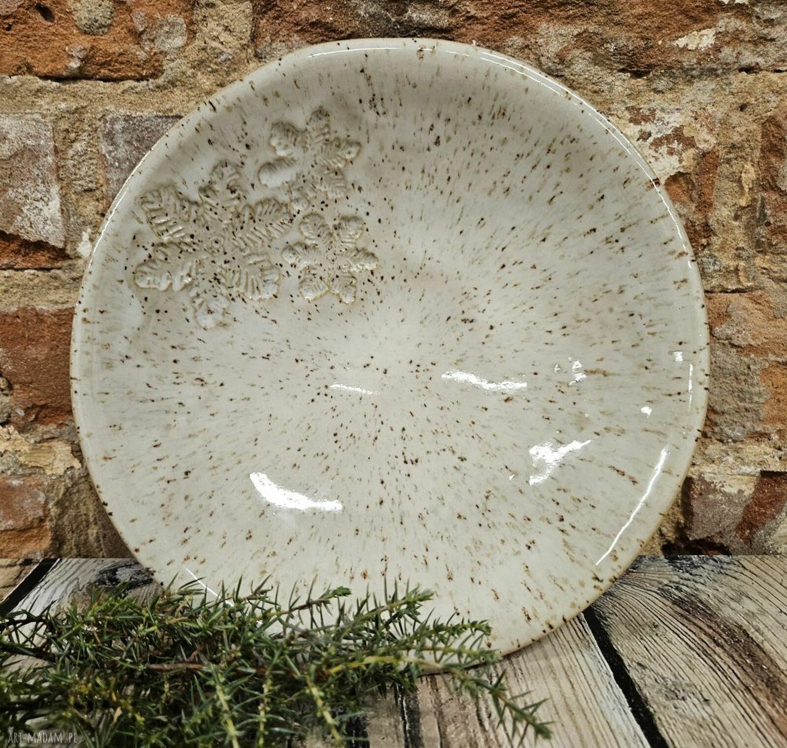 Ręcznie robiona ceramiczna miska świąteczna z magnesem na Boże Narodzenie