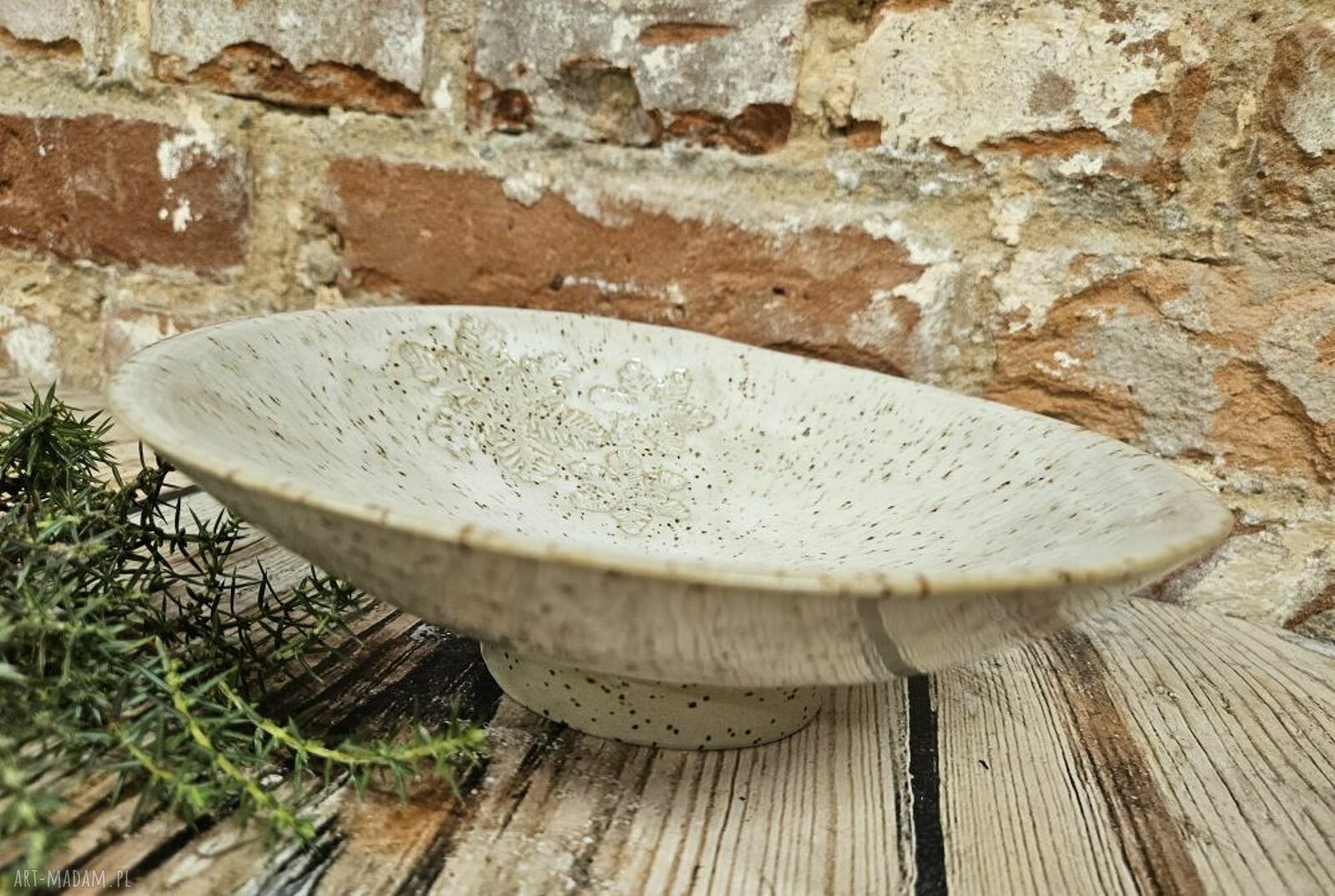 Ręcznie robiona ceramiczna miska świąteczna z magnesem na Boże Narodzenie