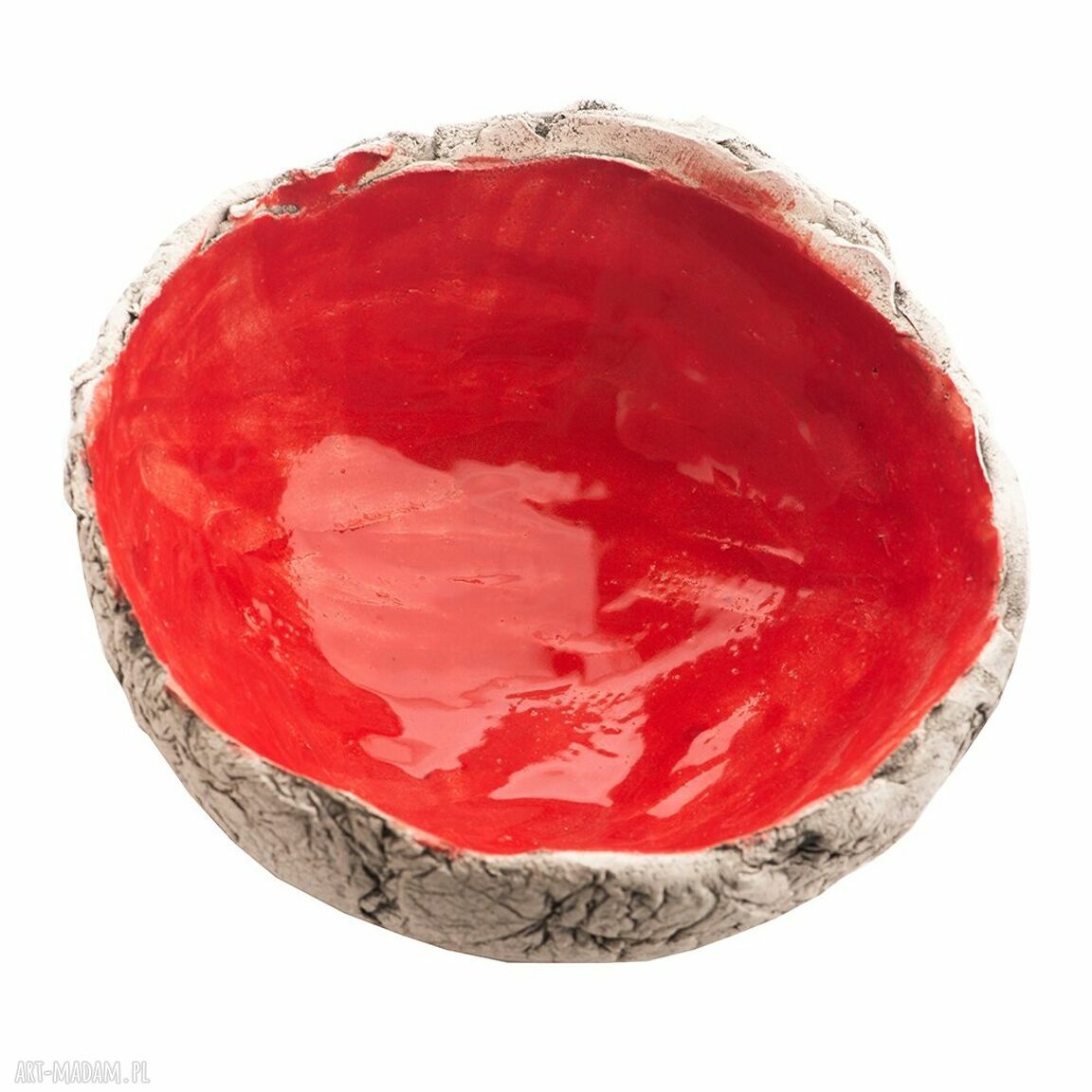 Ręcznie wykonana miska ceramiczna z jasnej gliny (kontakt z żywnością)