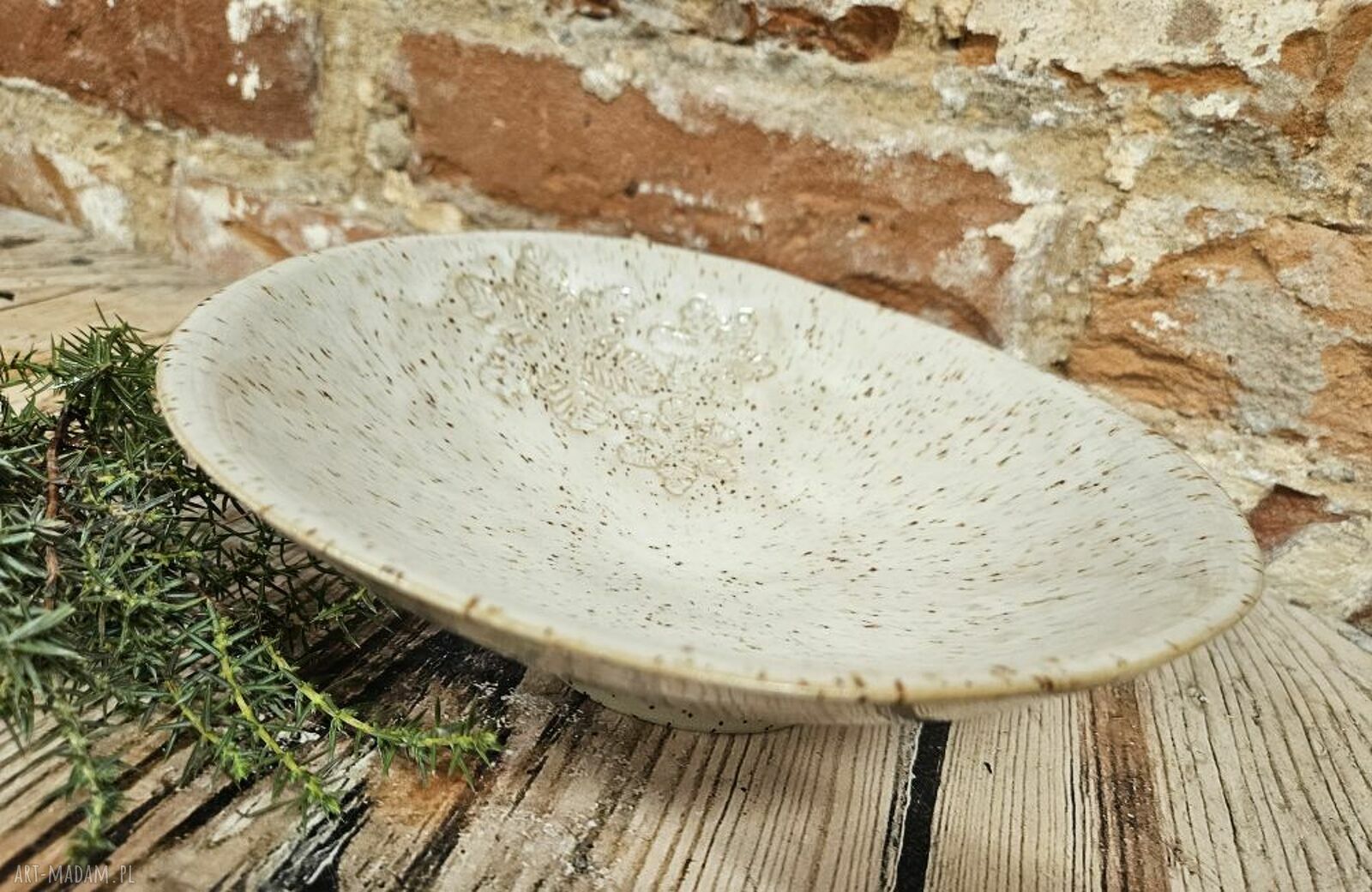 Ręcznie robiona ceramiczna miska świąteczna z magnesem na Boże Narodzenie