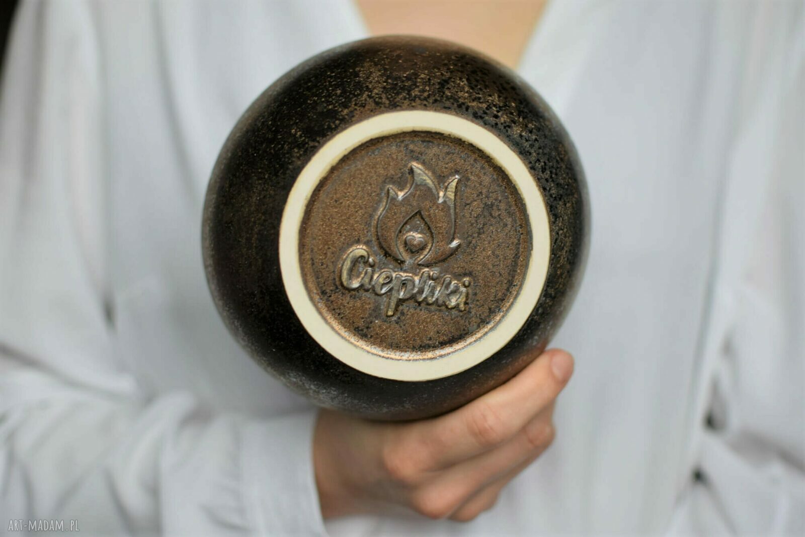 Miska ceramiczna 500 ml złoto-srebro - Ciepliki