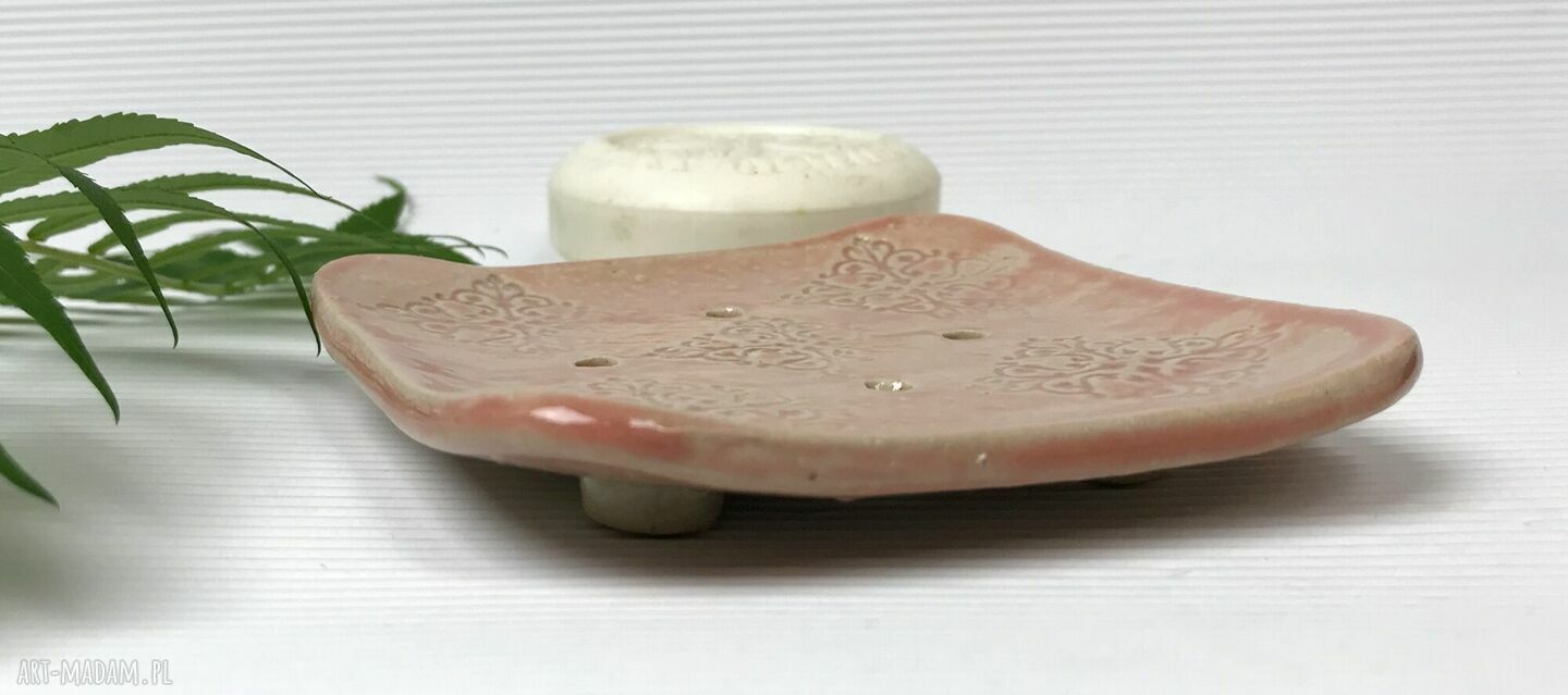 Ceramiczna mydelniczka ręcznie robiona „Historia” - do mydła w kostce