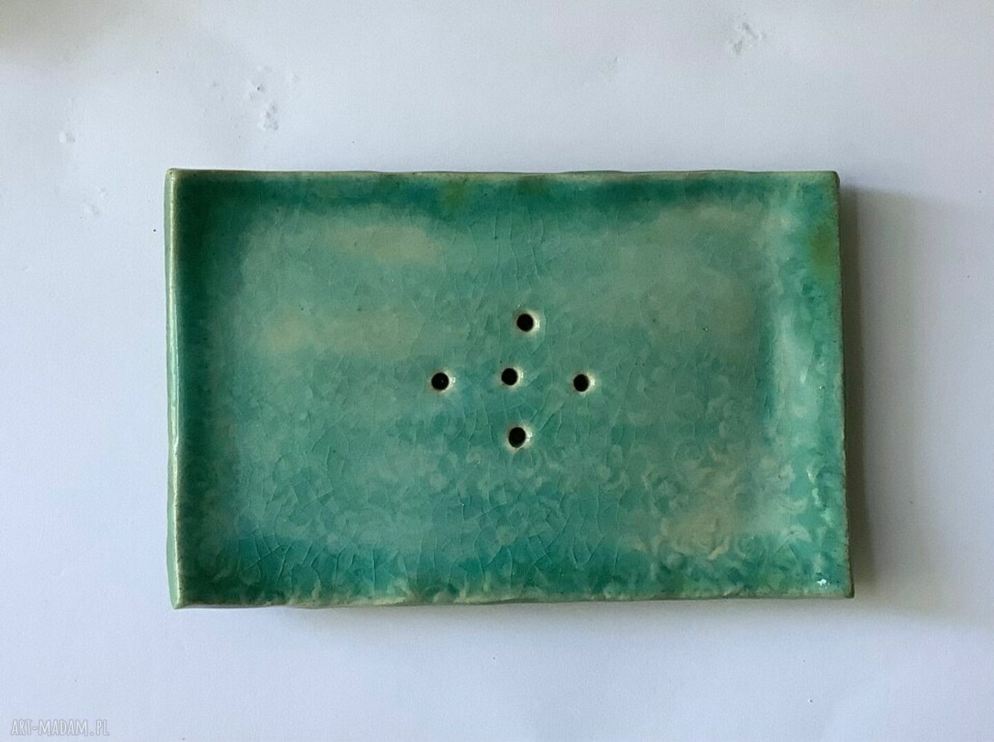 Ceramiczna mydelniczka 'W turkusie'
