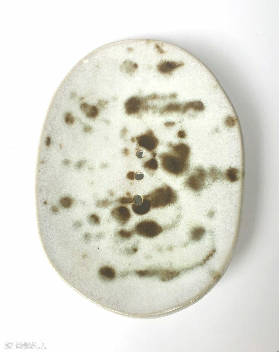 Ceramiczna mydelniczka ręcznie robiona "Rozlana kawa"