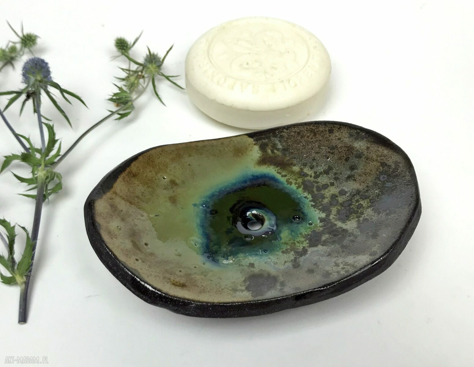 Ceramiczna mydelniczka ręcznie robiona 'Głębia'