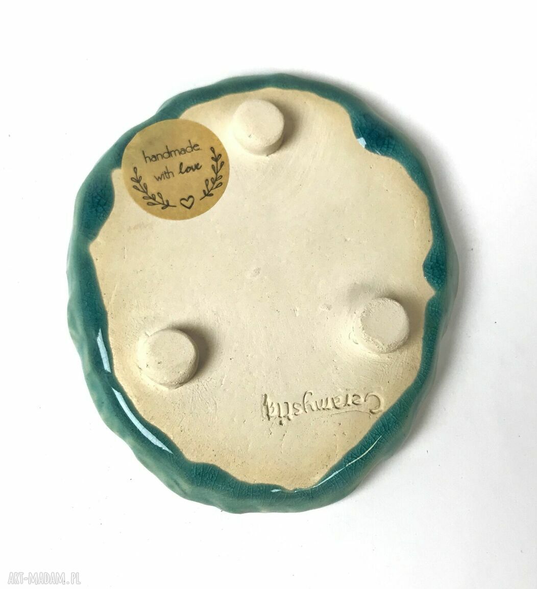 Ceramiczna mydelniczka ręcznie robiona „Znaki”