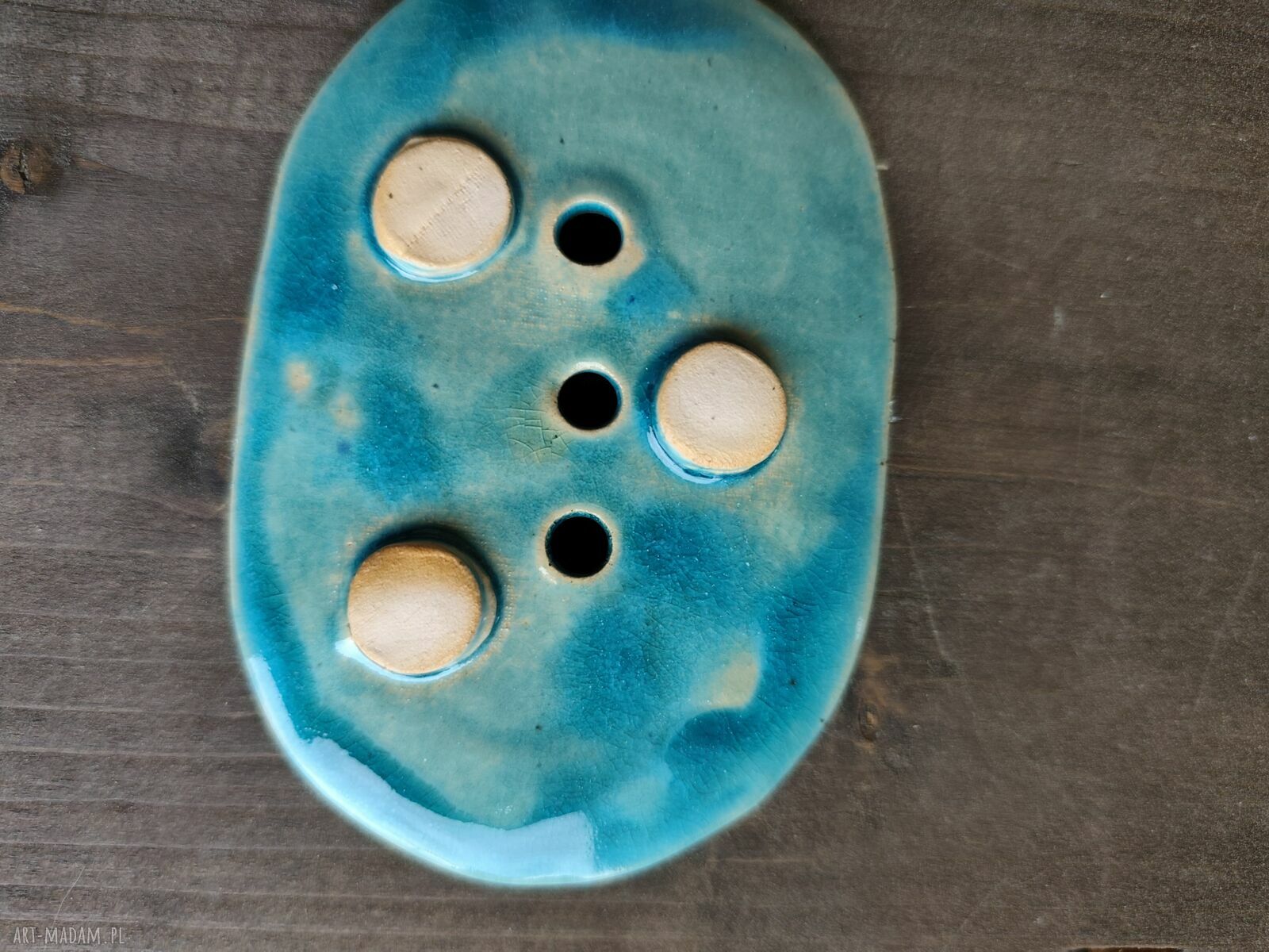 Mydelniczka ceramiczna „Wolna chwila” - ręcznie robiona do łazienki