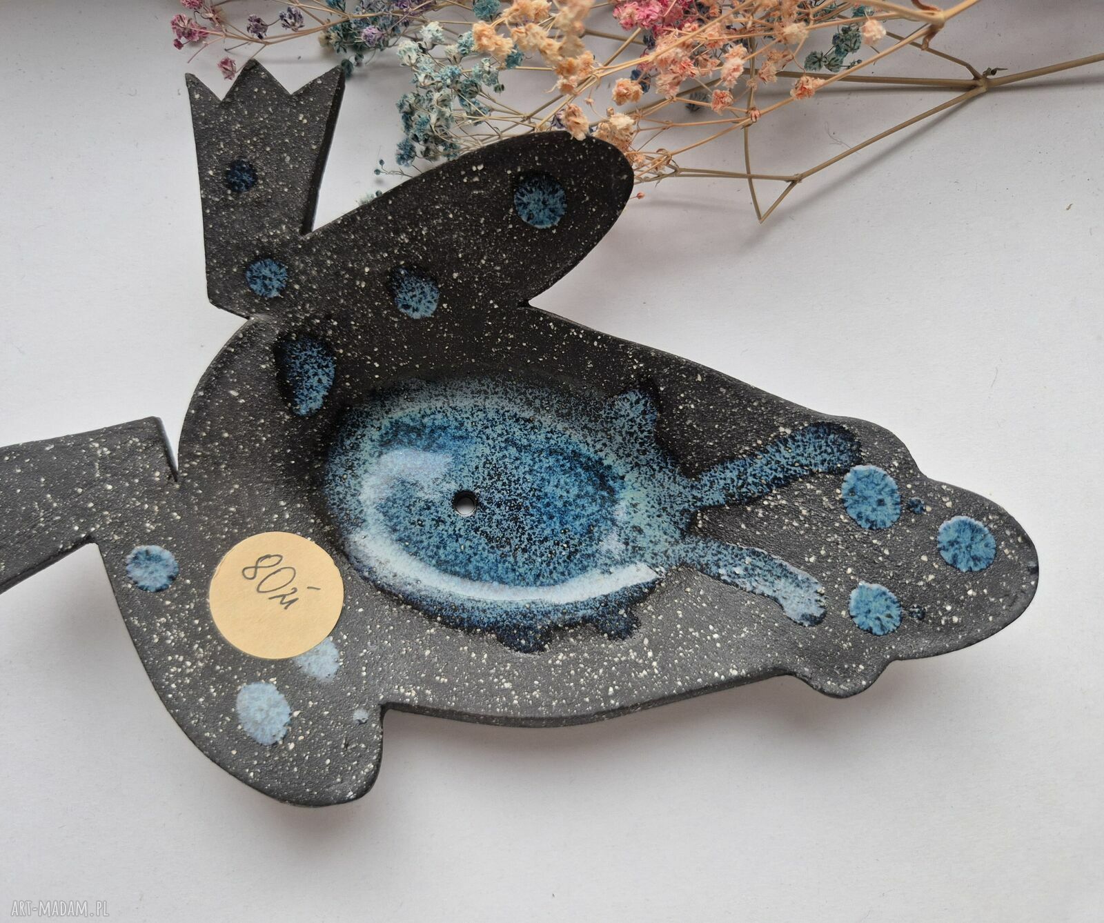 Ceramiczna mydelniczka Żaba - handmade dekoracja do łazienki