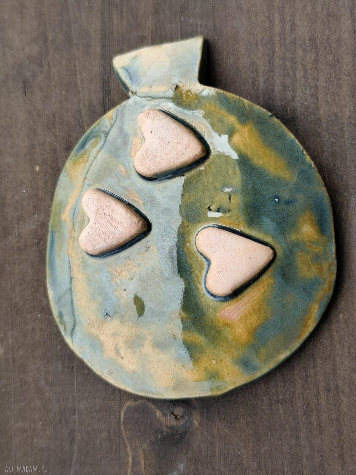 Mydelniczka ceramiczna Wolna Chwila - ręcznie robiona, zielona do łazienki