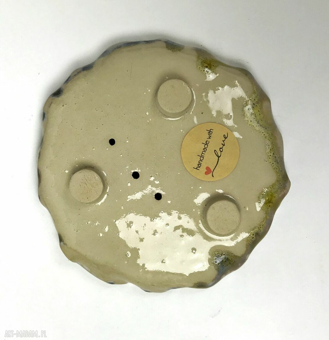 Ceramiczna mydelniczka ręcznie robiona "Słoneczny dzień"