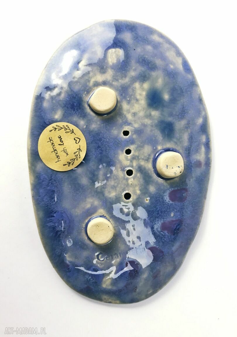 Ceramiczna mydelniczka „Lilas” z fioletowym szkliwem