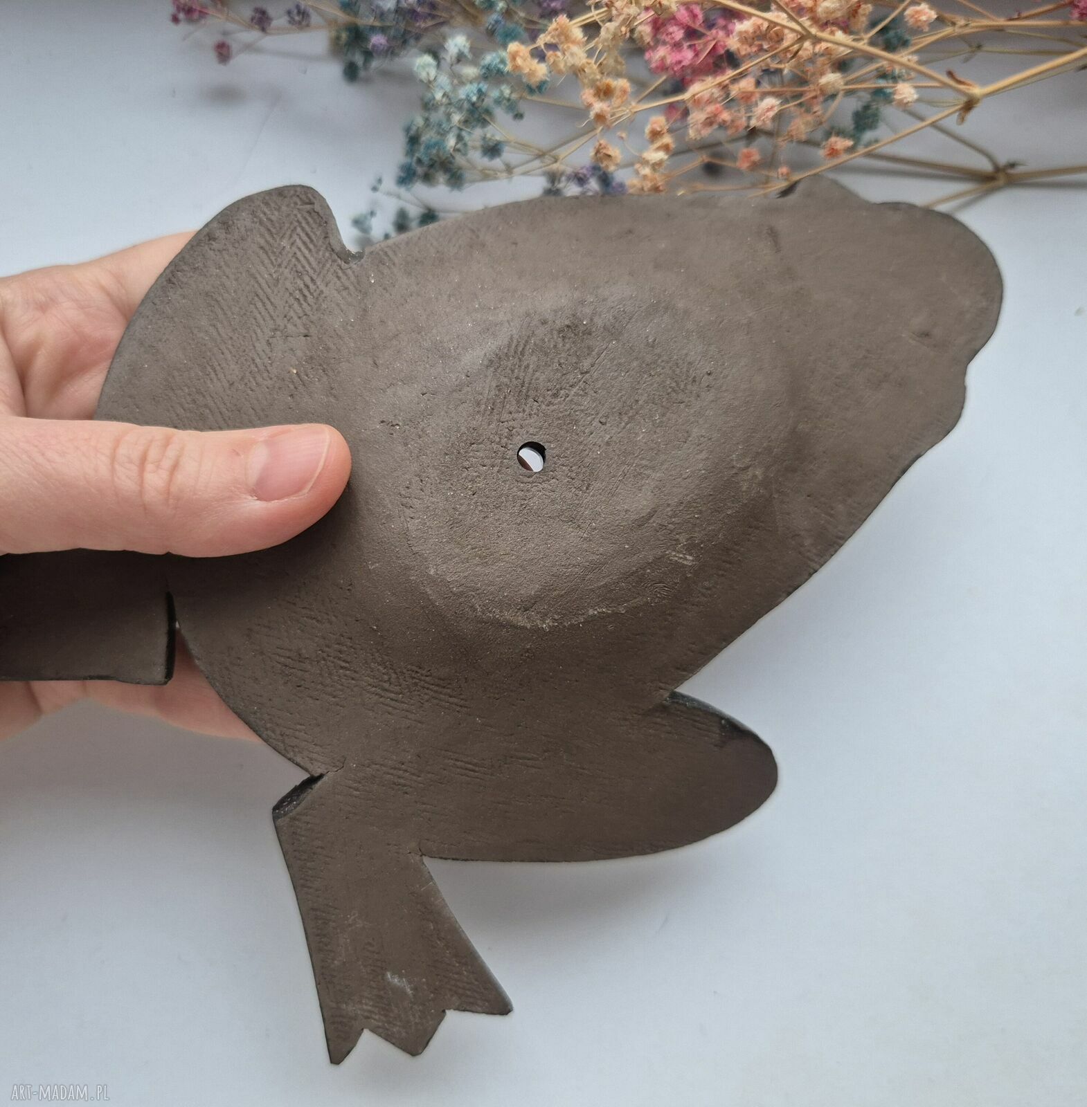 Ceramiczna mydelniczka Żaba - handmade dekoracja do łazienki