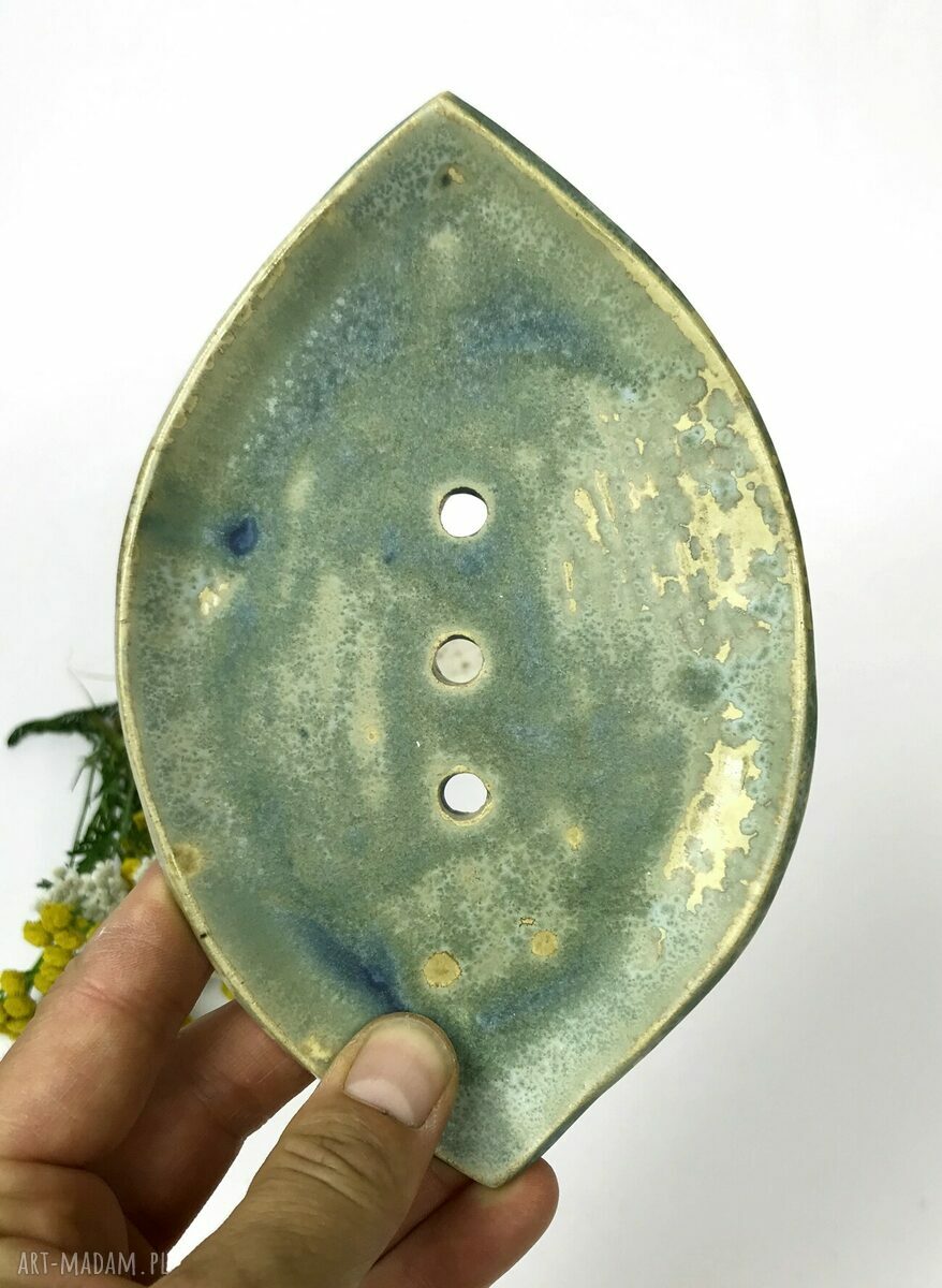 Ceramiczna mydelniczka ręcznie robiona "Green"