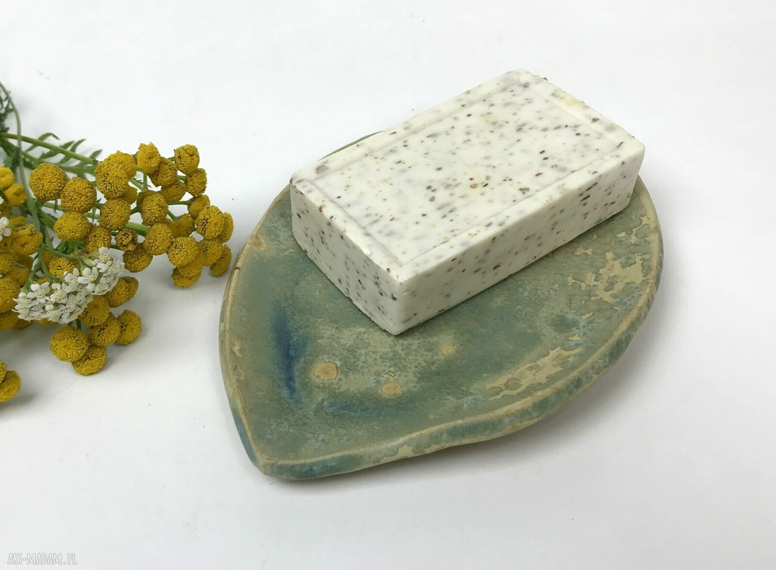 Ceramiczna mydelniczka ręcznie robiona "Green"