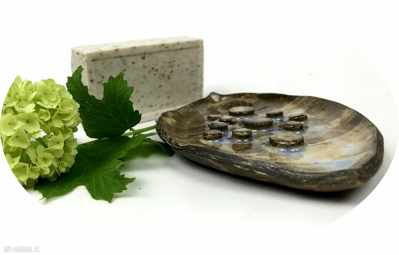 Ceramiczna mydelniczka "Górski strumień" - ręcznie robiona do łazienki