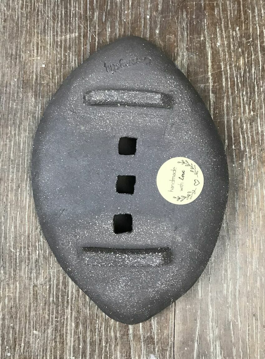 Ceramiczna mydelniczka ręcznie robiona w kratkę