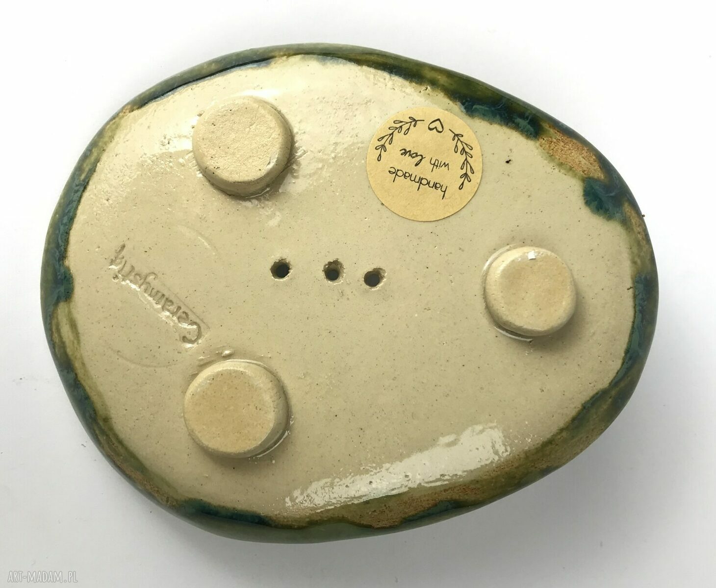 Ceramiczna mydelniczka ręcznie robiona "Dom na wzgórzu"