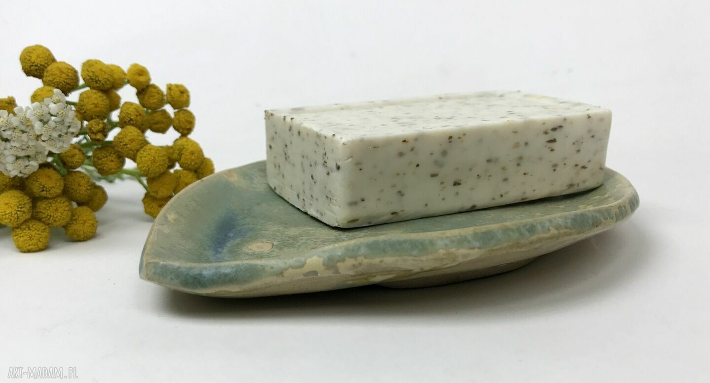 Ceramiczna mydelniczka ręcznie robiona "Green"
