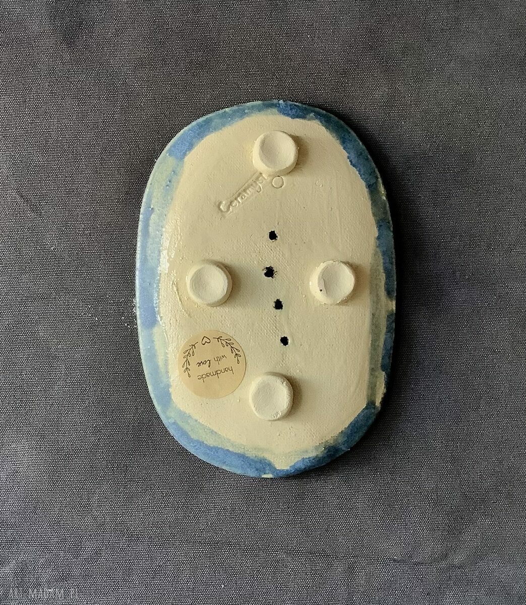 Ceramiczna mydelniczka Lazur - ręcznie robiona ozdoba Twojej łazienki