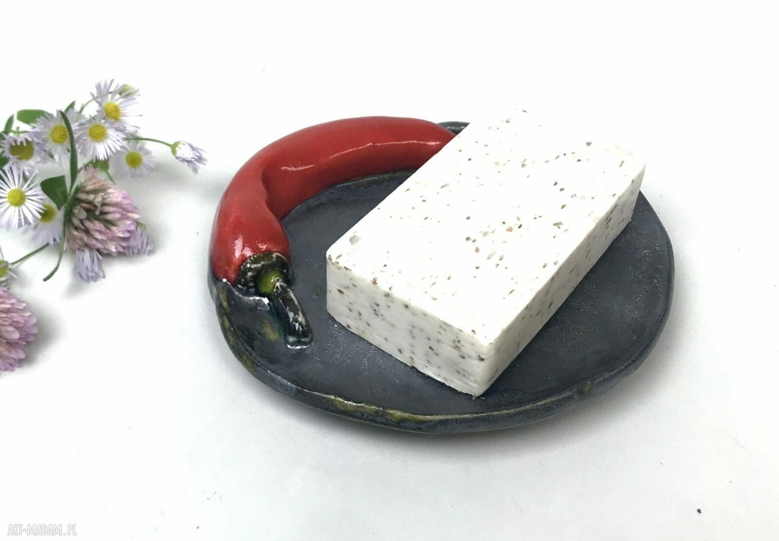 Ceramiczna mydelniczka „Chilli” - handmade do łazienki i kuchni