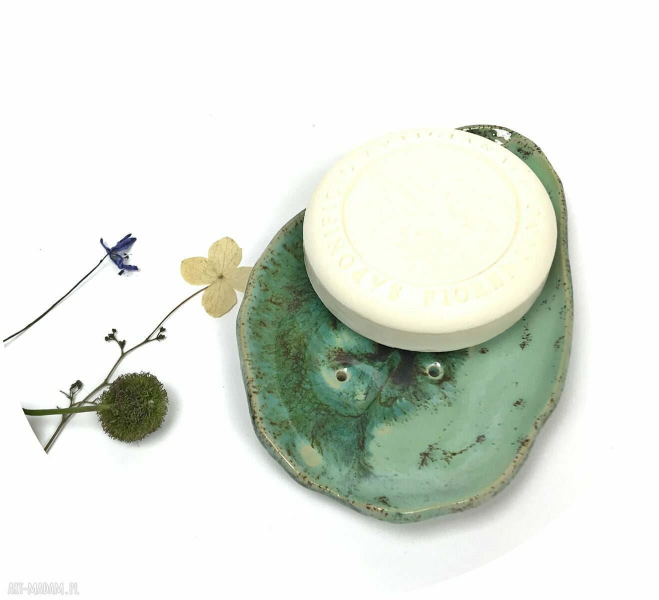 Gliniana mydelniczka ceramiczna „Nenufary”