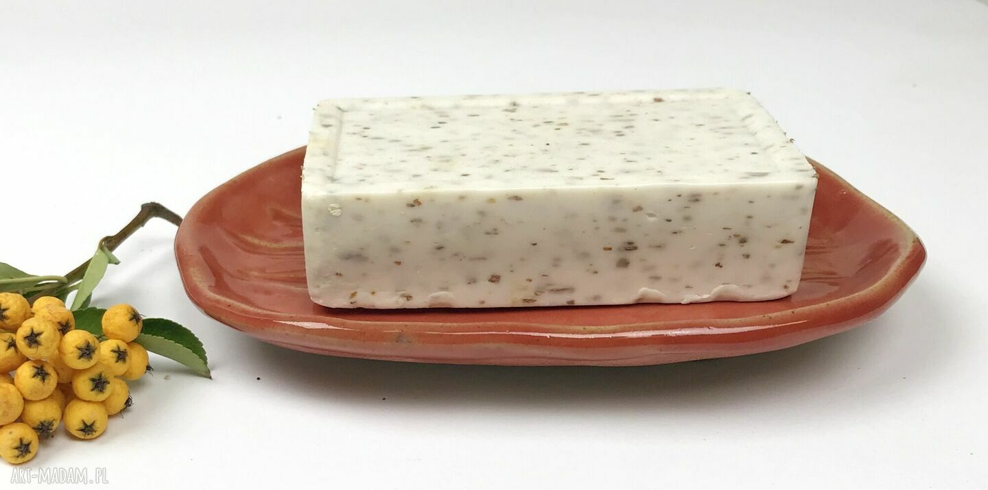 Mydelniczka ceramiczna „Red” - ręcznie robiona, z odpływem